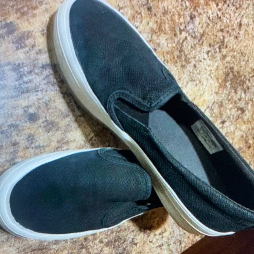 Women’s sperry top suede black slip on shoes